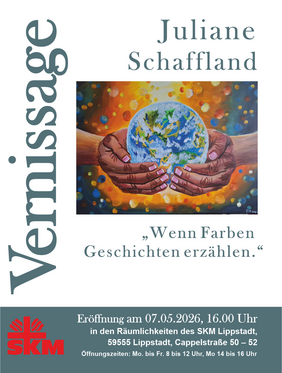 Es handelt sich um die Ankündigung einer Vernissage der Künstlerinnen Regina Drescher und Monika Schwarte.